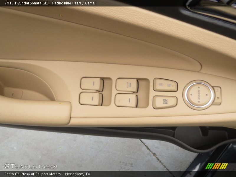 Pacific Blue Pearl / Camel 2013 Hyundai Sonata GLS