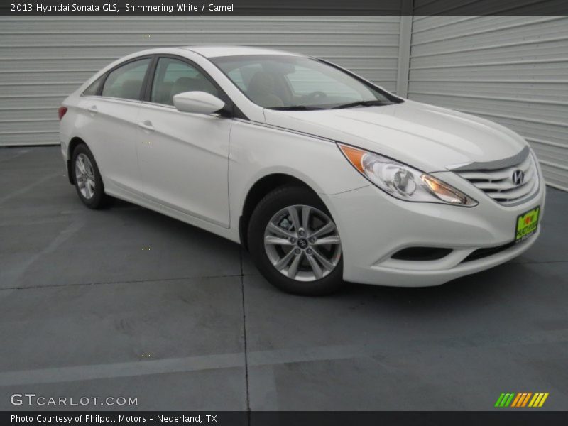 Shimmering White / Camel 2013 Hyundai Sonata GLS