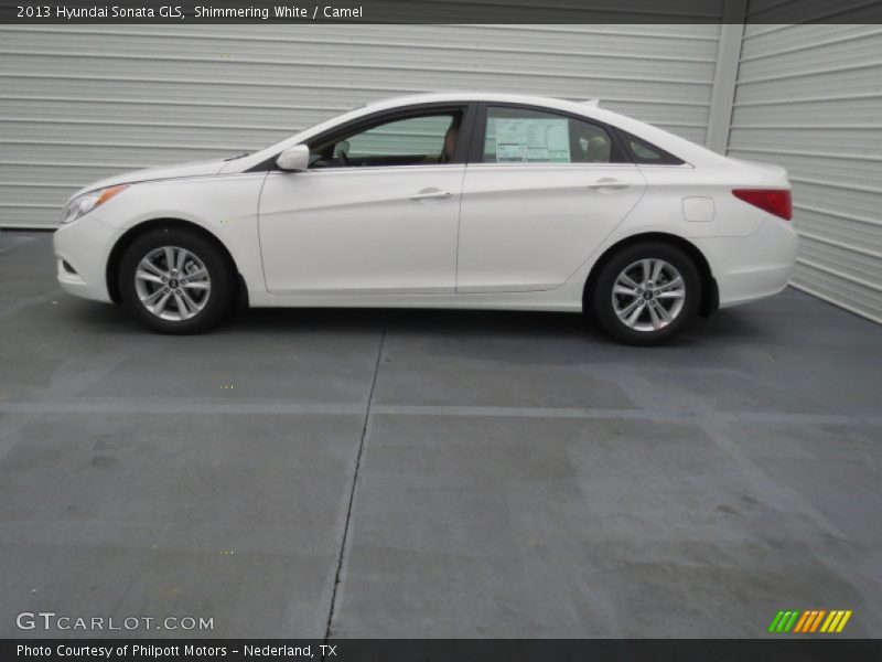 Shimmering White / Camel 2013 Hyundai Sonata GLS