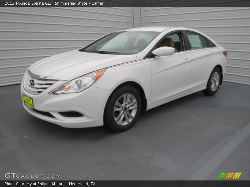 Shimmering White / Camel 2013 Hyundai Sonata GLS