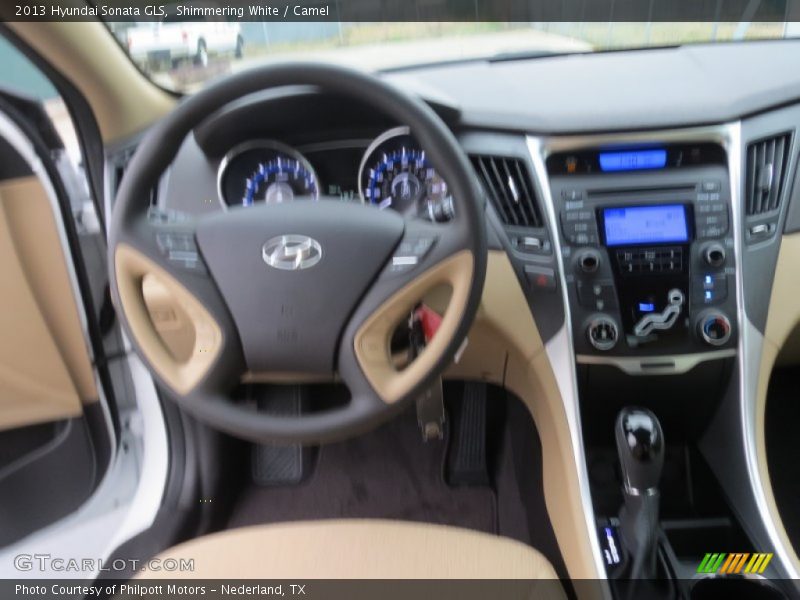 Shimmering White / Camel 2013 Hyundai Sonata GLS