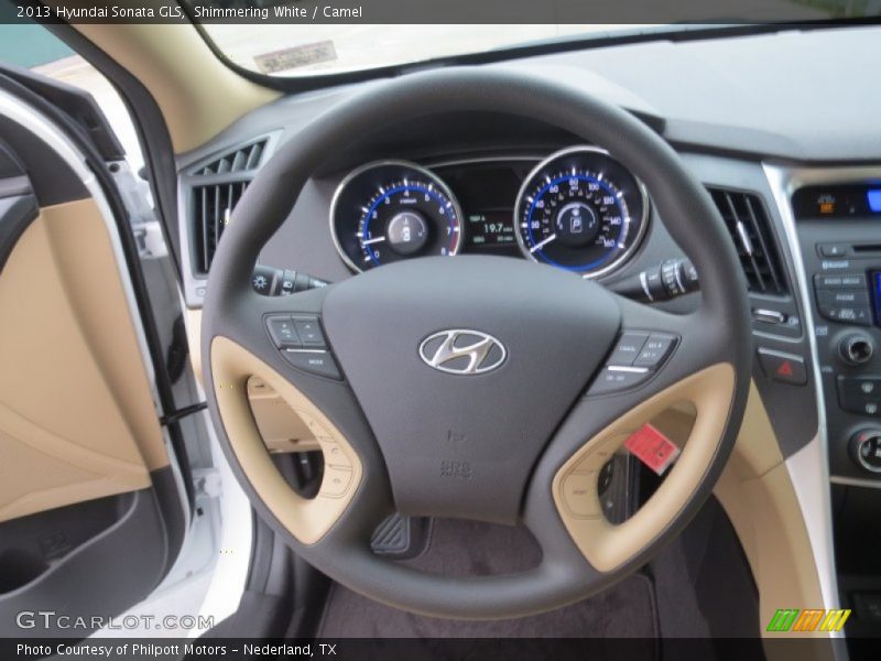 Shimmering White / Camel 2013 Hyundai Sonata GLS