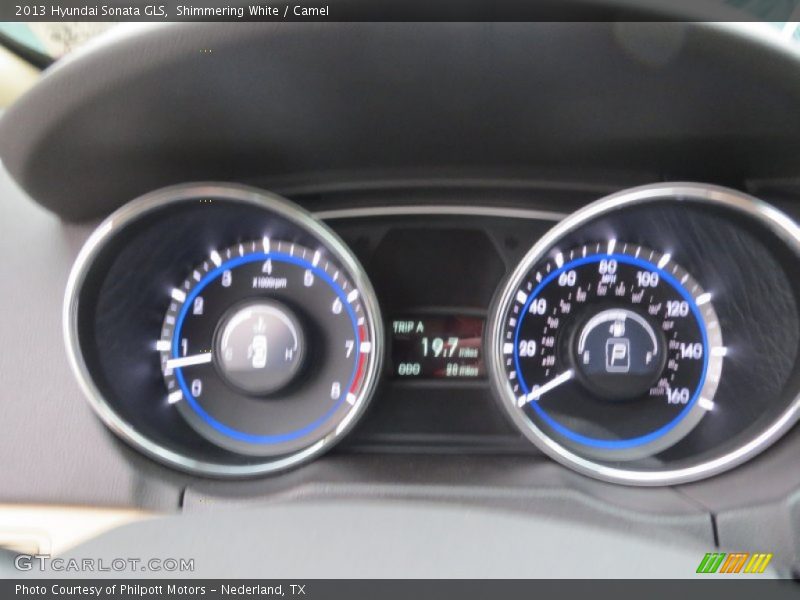 Shimmering White / Camel 2013 Hyundai Sonata GLS