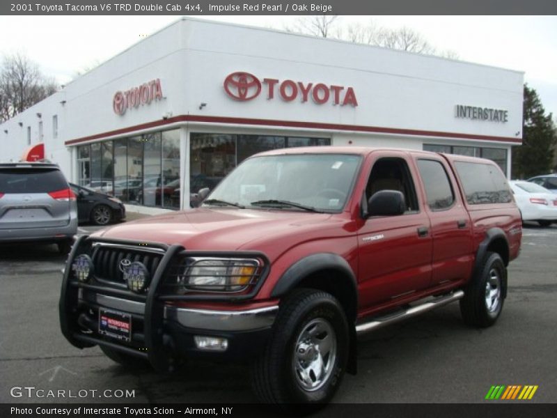 Impulse Red Pearl / Oak Beige 2001 Toyota Tacoma V6 TRD Double Cab 4x4