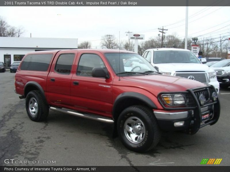 Impulse Red Pearl / Oak Beige 2001 Toyota Tacoma V6 TRD Double Cab 4x4