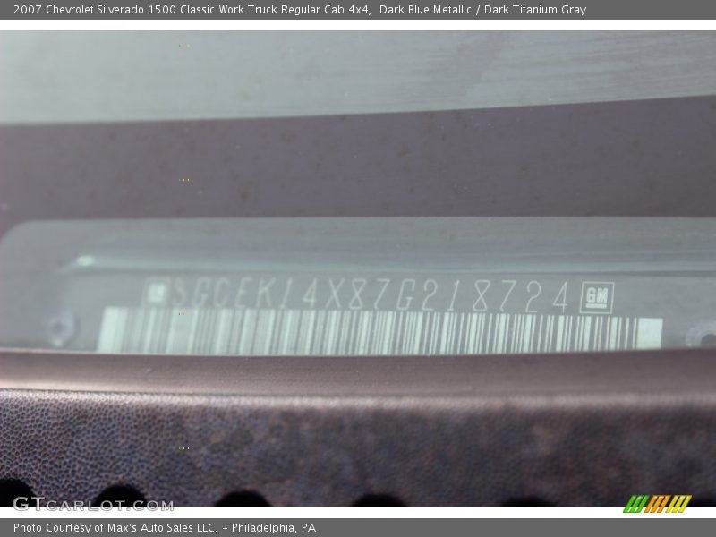 Dark Blue Metallic / Dark Titanium Gray 2007 Chevrolet Silverado 1500 Classic Work Truck Regular Cab 4x4
