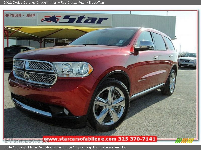 Inferno Red Crystal Pearl / Black/Tan 2011 Dodge Durango Citadel