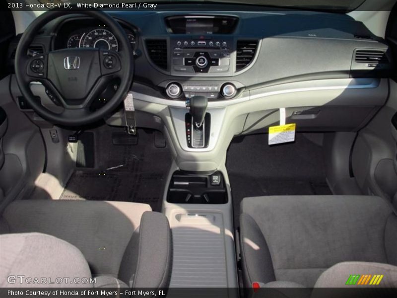 White Diamond Pearl / Gray 2013 Honda CR-V LX