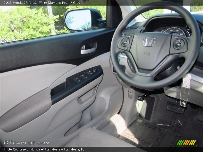 White Diamond Pearl / Gray 2013 Honda CR-V LX