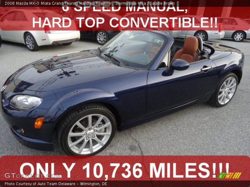 Stormy Blue Mica / Saddle Brown 2008 Mazda MX-5 Miata Grand Touring Hardtop Roadster