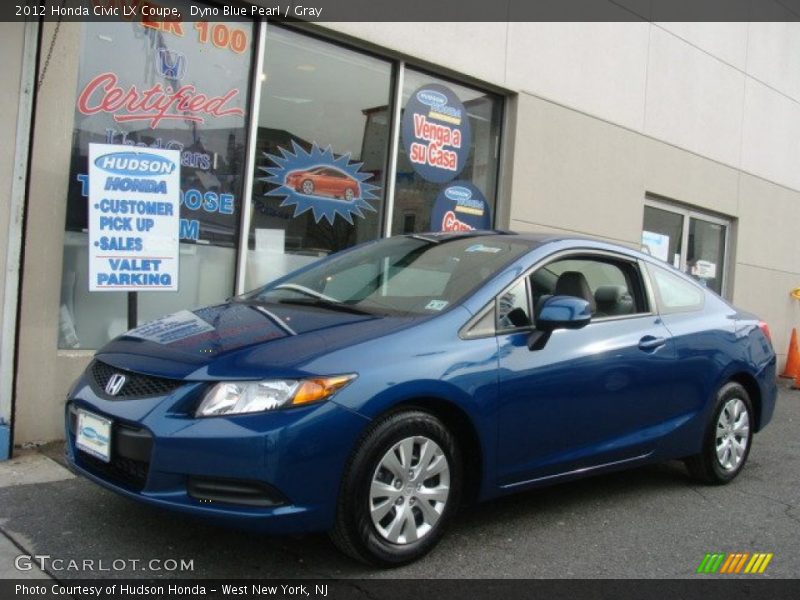 Dyno Blue Pearl / Gray 2012 Honda Civic LX Coupe