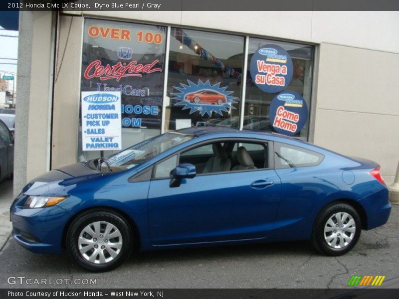 Dyno Blue Pearl / Gray 2012 Honda Civic LX Coupe