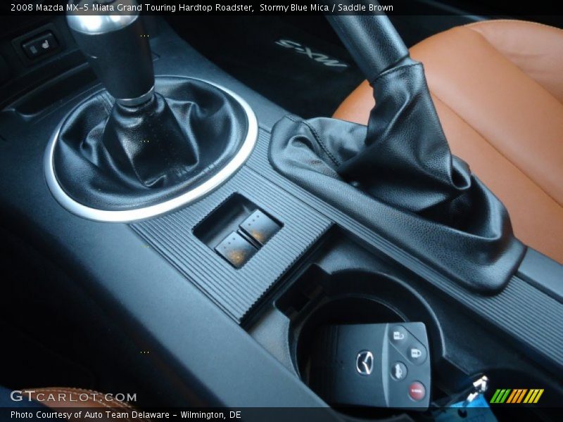 Stormy Blue Mica / Saddle Brown 2008 Mazda MX-5 Miata Grand Touring Hardtop Roadster