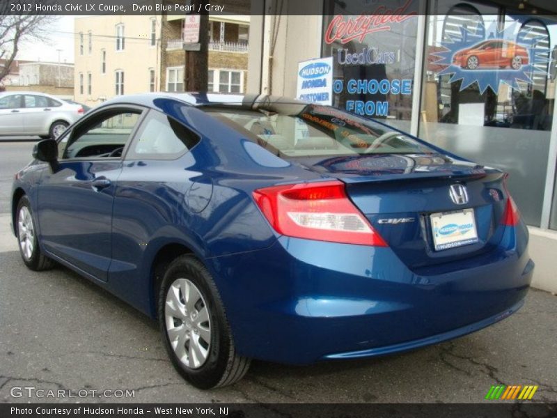 Dyno Blue Pearl / Gray 2012 Honda Civic LX Coupe