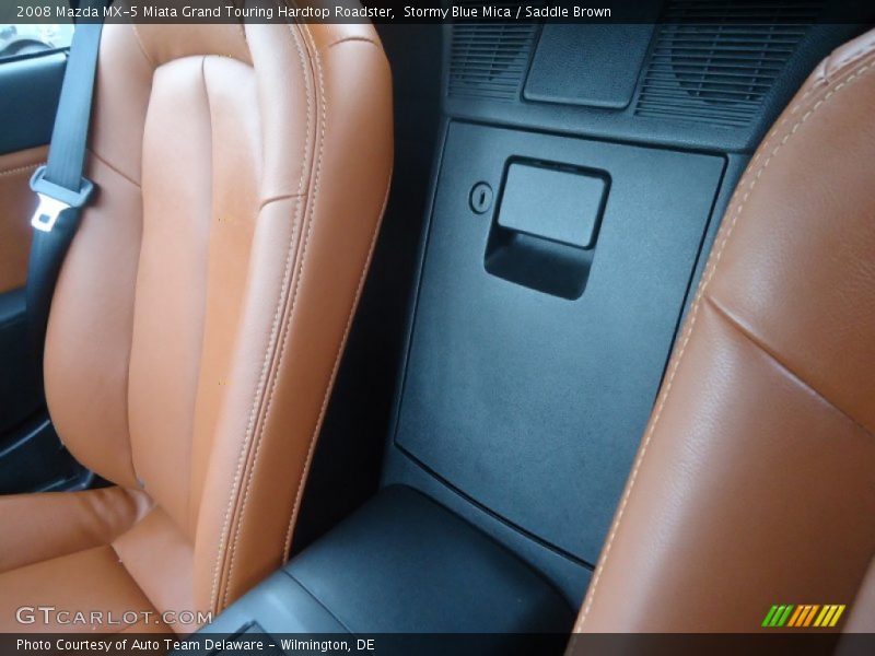 Stormy Blue Mica / Saddle Brown 2008 Mazda MX-5 Miata Grand Touring Hardtop Roadster