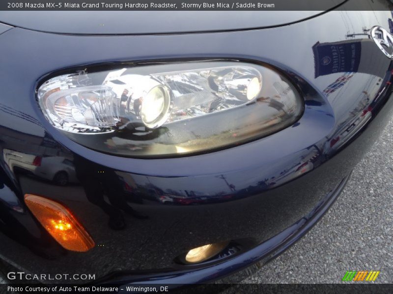 Stormy Blue Mica / Saddle Brown 2008 Mazda MX-5 Miata Grand Touring Hardtop Roadster