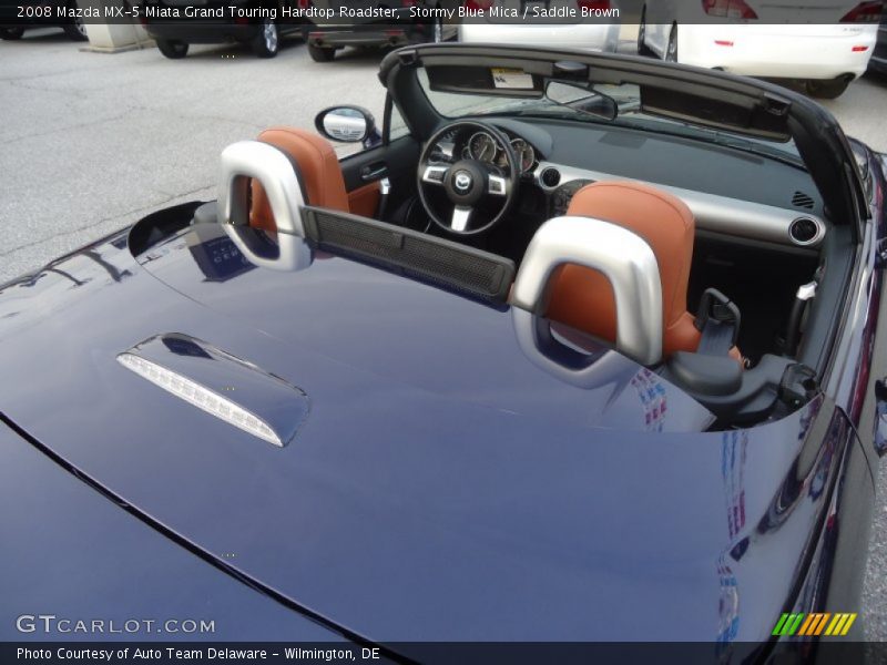 Stormy Blue Mica / Saddle Brown 2008 Mazda MX-5 Miata Grand Touring Hardtop Roadster
