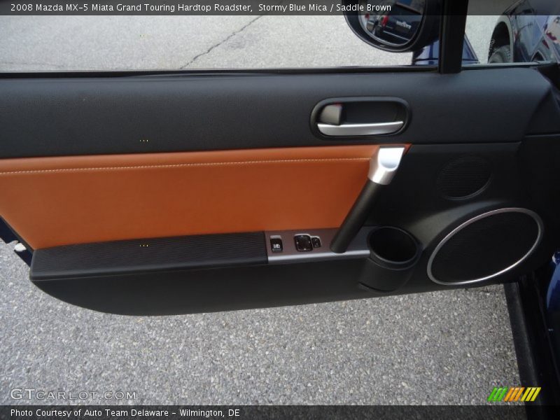 Stormy Blue Mica / Saddle Brown 2008 Mazda MX-5 Miata Grand Touring Hardtop Roadster