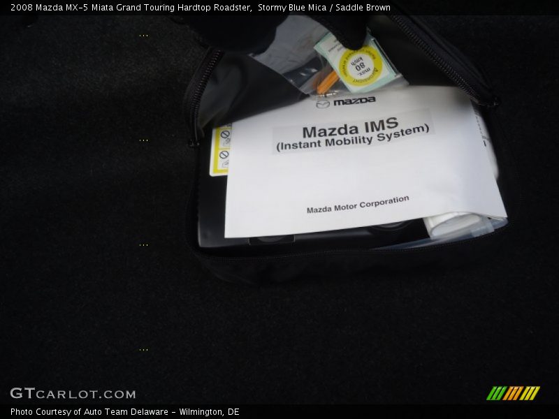 Stormy Blue Mica / Saddle Brown 2008 Mazda MX-5 Miata Grand Touring Hardtop Roadster