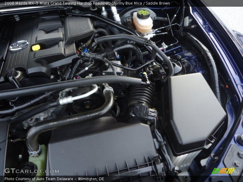 Stormy Blue Mica / Saddle Brown 2008 Mazda MX-5 Miata Grand Touring Hardtop Roadster