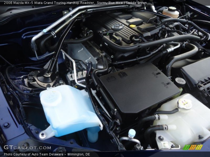 Stormy Blue Mica / Saddle Brown 2008 Mazda MX-5 Miata Grand Touring Hardtop Roadster