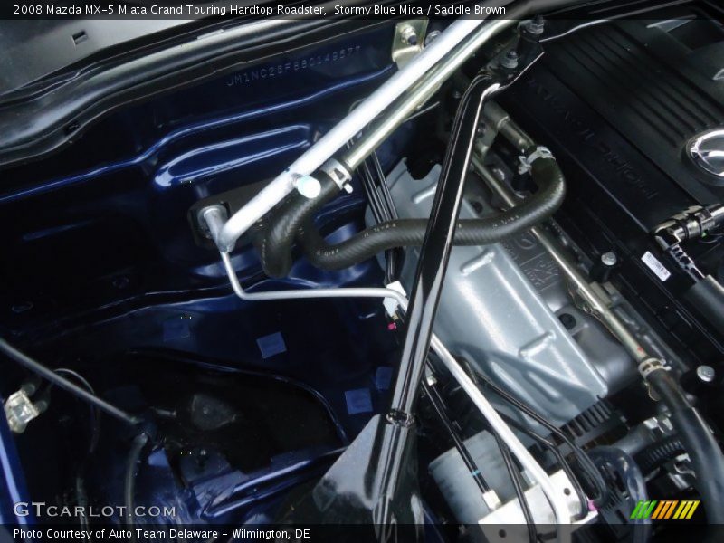 Stormy Blue Mica / Saddle Brown 2008 Mazda MX-5 Miata Grand Touring Hardtop Roadster