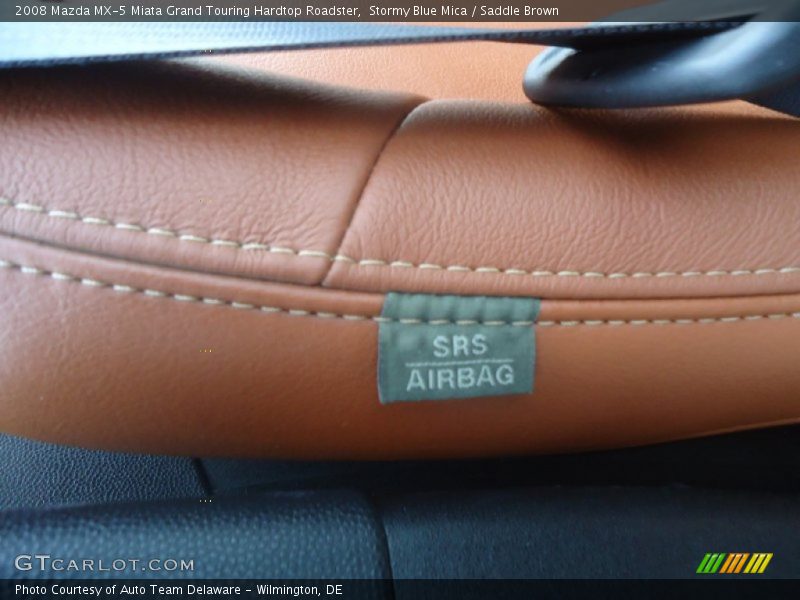 Stormy Blue Mica / Saddle Brown 2008 Mazda MX-5 Miata Grand Touring Hardtop Roadster