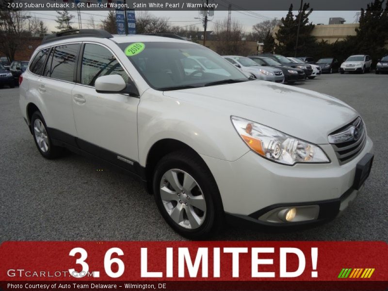 Satin White Pearl / Warm Ivory 2010 Subaru Outback 3.6R Limited Wagon