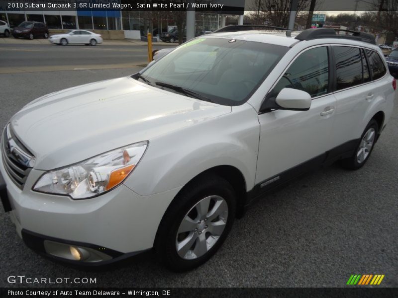 Satin White Pearl / Warm Ivory 2010 Subaru Outback 3.6R Limited Wagon