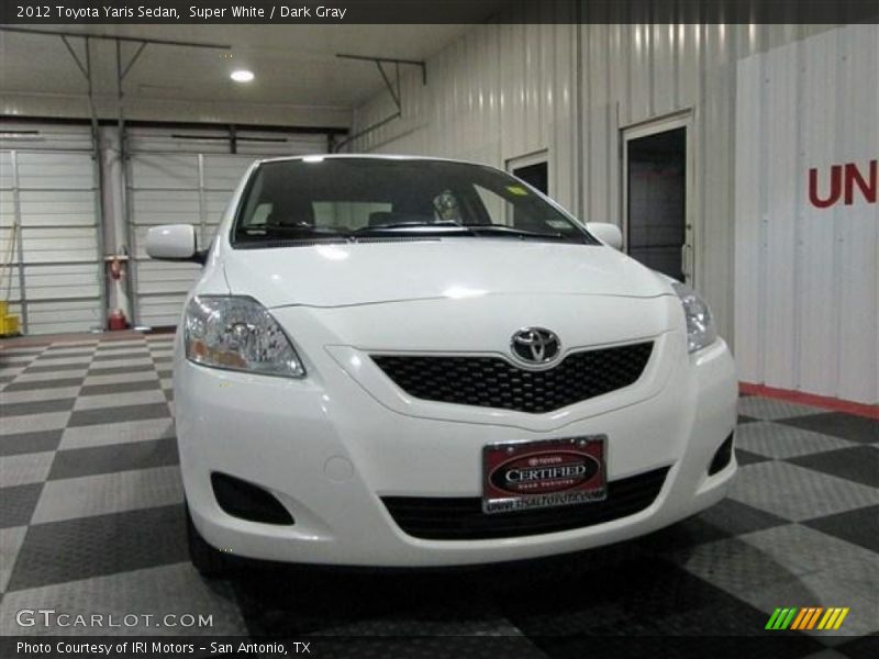 Super White / Dark Gray 2012 Toyota Yaris Sedan