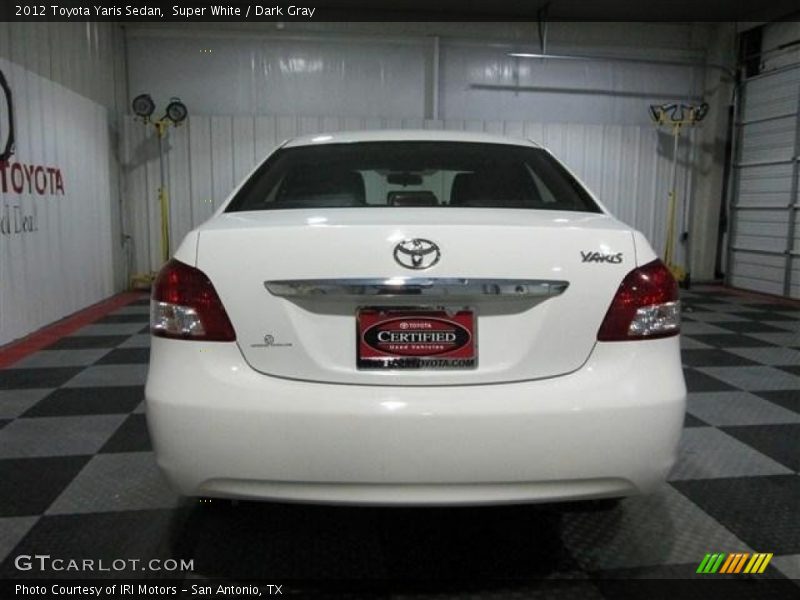 Super White / Dark Gray 2012 Toyota Yaris Sedan