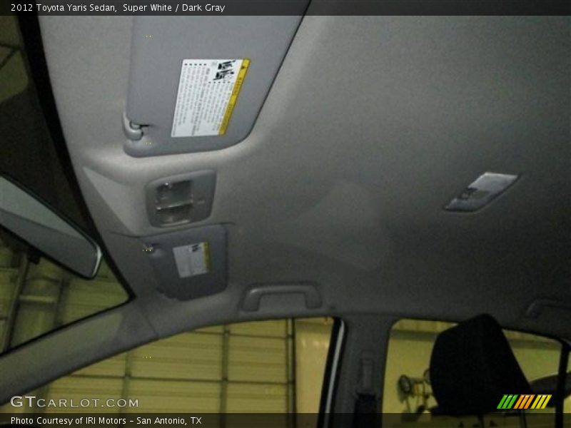 Super White / Dark Gray 2012 Toyota Yaris Sedan