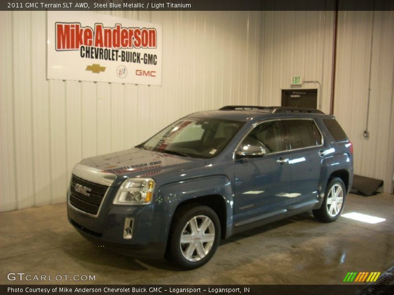 Steel Blue Metallic / Light Titanium 2011 GMC Terrain SLT AWD