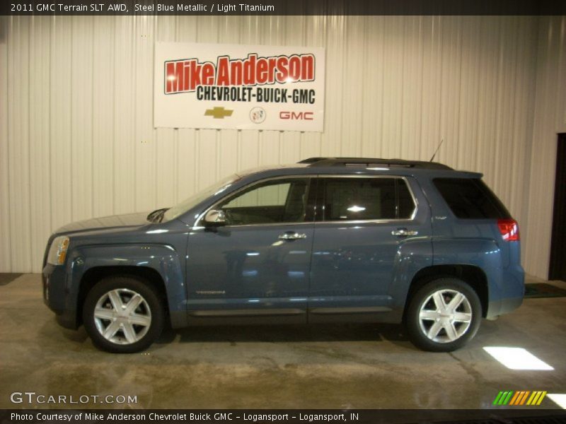 Steel Blue Metallic / Light Titanium 2011 GMC Terrain SLT AWD