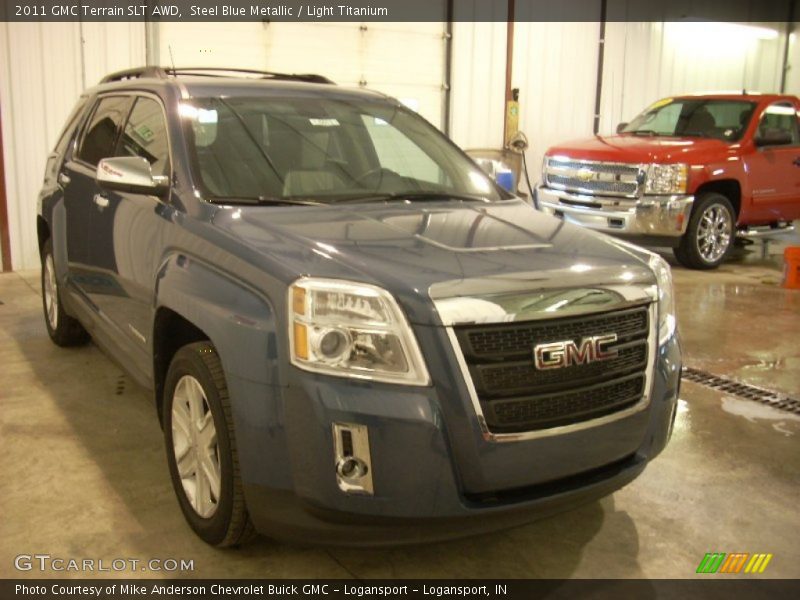 Steel Blue Metallic / Light Titanium 2011 GMC Terrain SLT AWD