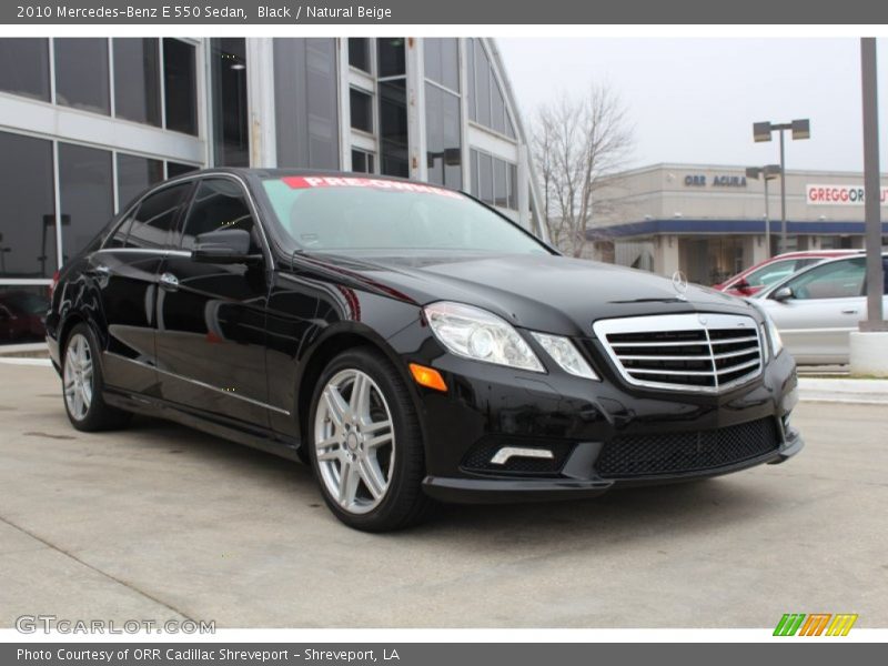 Black / Natural Beige 2010 Mercedes-Benz E 550 Sedan