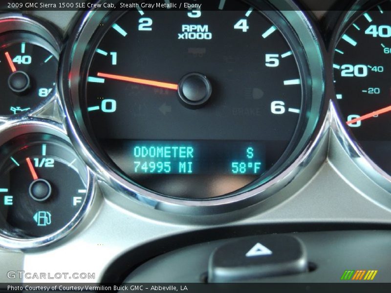Stealth Gray Metallic / Ebony 2009 GMC Sierra 1500 SLE Crew Cab