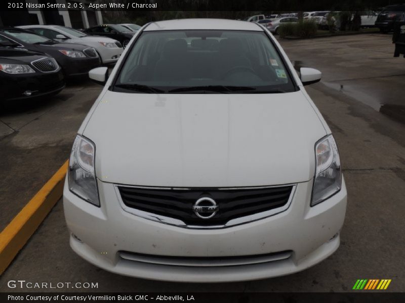 Aspen White / Charcoal 2012 Nissan Sentra 2.0 S