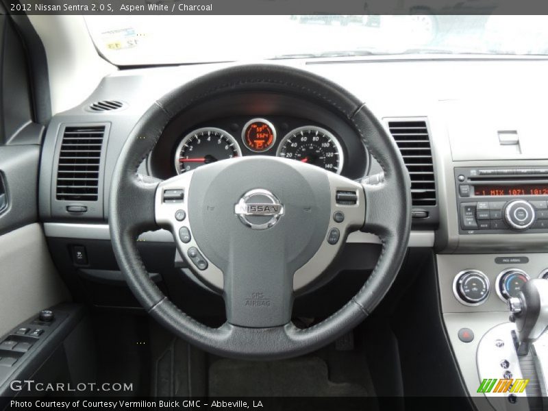 Aspen White / Charcoal 2012 Nissan Sentra 2.0 S