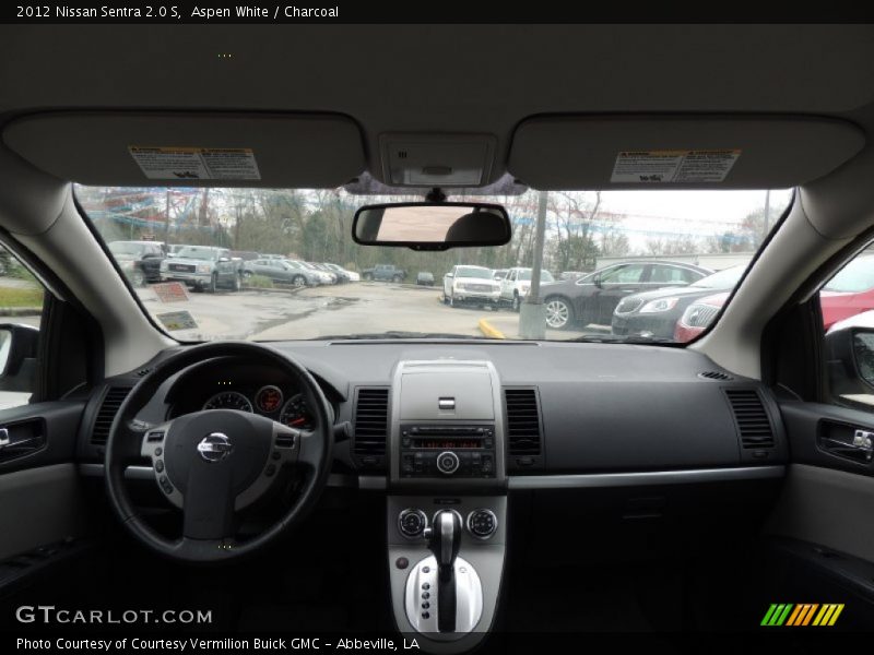 Aspen White / Charcoal 2012 Nissan Sentra 2.0 S