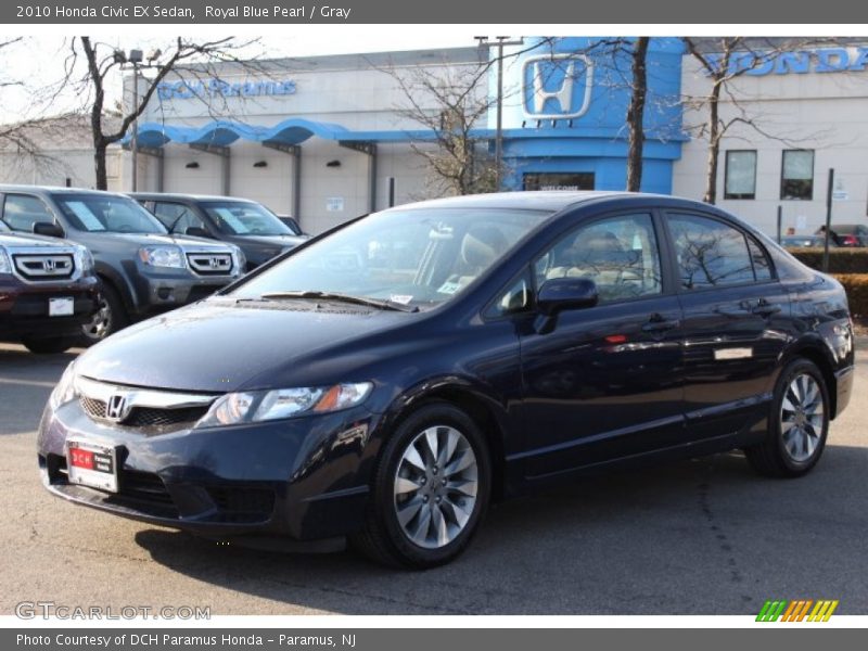 Royal Blue Pearl / Gray 2010 Honda Civic EX Sedan
