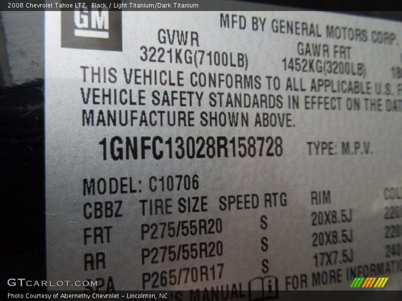 Black / Light Titanium/Dark Titanium 2008 Chevrolet Tahoe LTZ