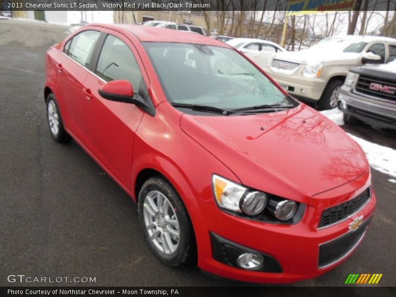 Victory Red / Jet Black/Dark Titanium 2013 Chevrolet Sonic LT Sedan