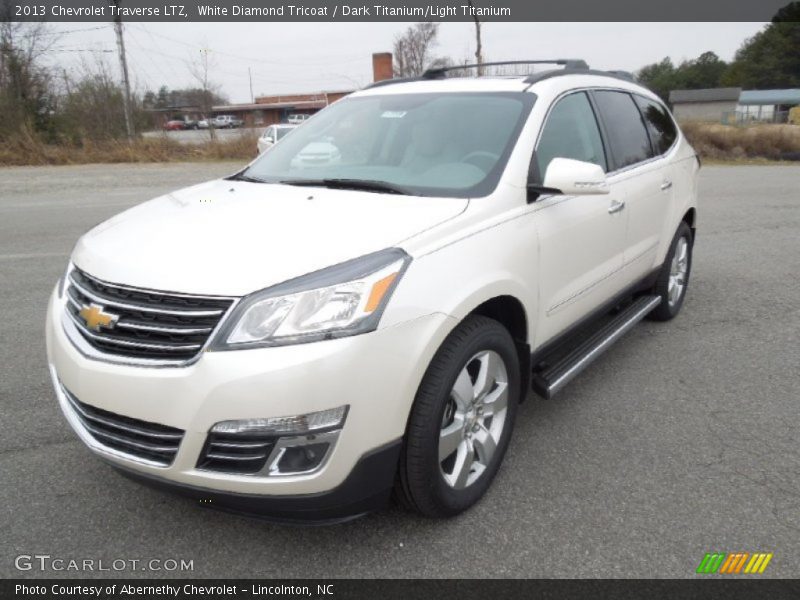White Diamond Tricoat / Dark Titanium/Light Titanium 2013 Chevrolet Traverse LTZ