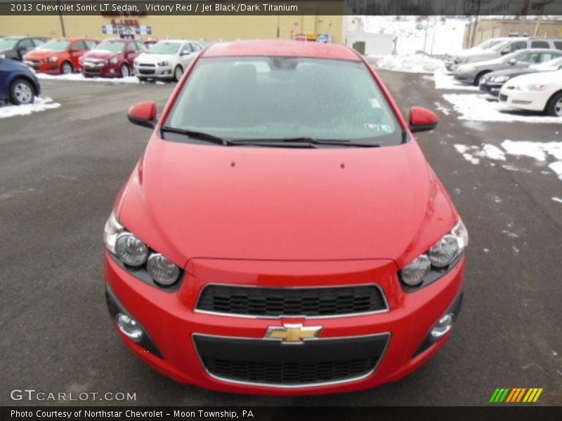 Victory Red / Jet Black/Dark Titanium 2013 Chevrolet Sonic LT Sedan
