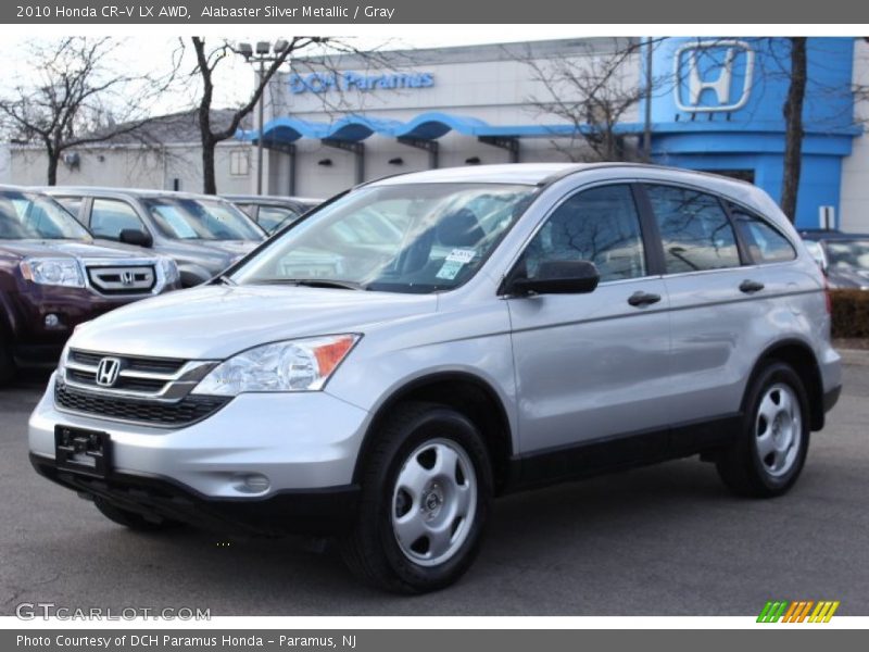 Alabaster Silver Metallic / Gray 2010 Honda CR-V LX AWD