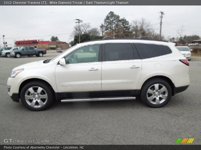 White Diamond Tricoat / Dark Titanium/Light Titanium 2013 Chevrolet Traverse LTZ
