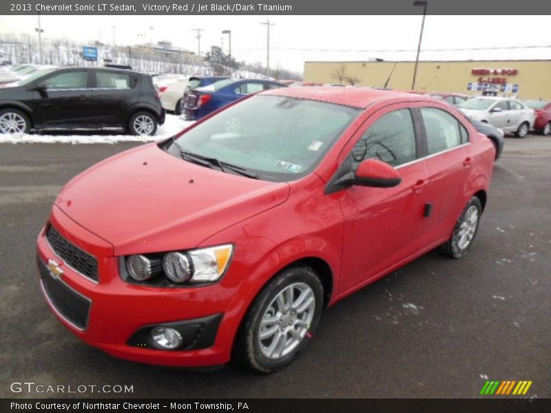 Victory Red / Jet Black/Dark Titanium 2013 Chevrolet Sonic LT Sedan