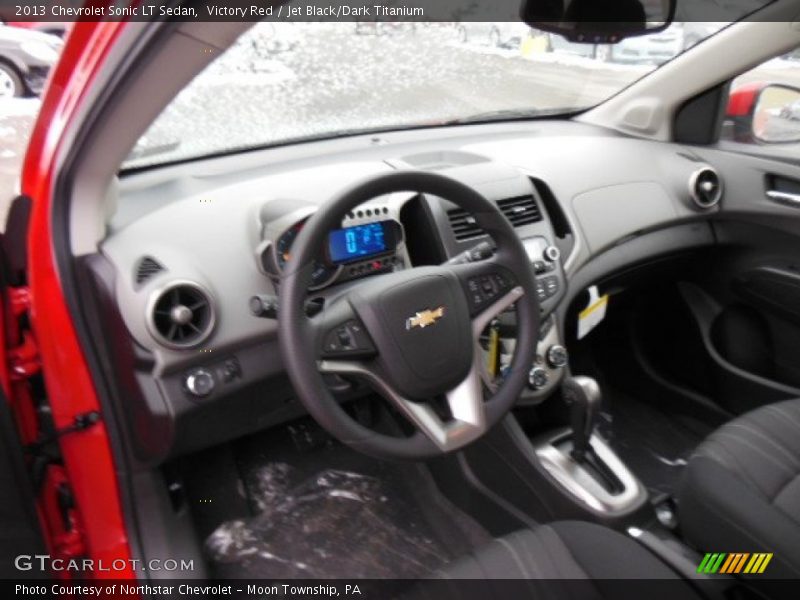 Victory Red / Jet Black/Dark Titanium 2013 Chevrolet Sonic LT Sedan