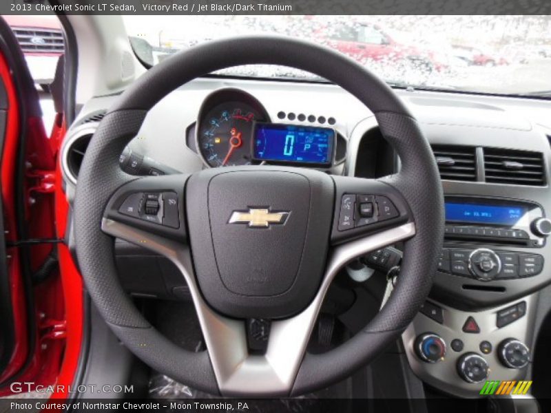Victory Red / Jet Black/Dark Titanium 2013 Chevrolet Sonic LT Sedan